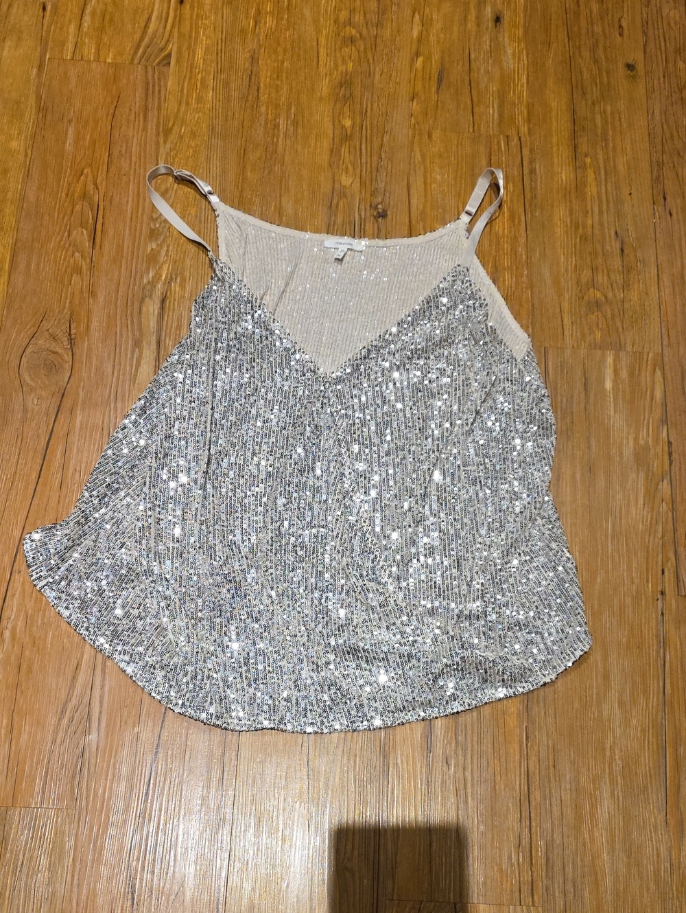 Maurices Silver Sequin Cami with V-Neck